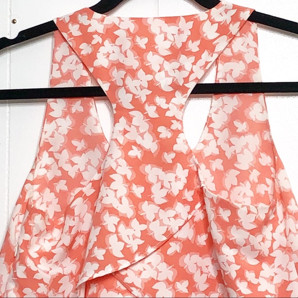 Esmi Peach Pattern Ruffle Racer Back Top - Picture 2 of 5